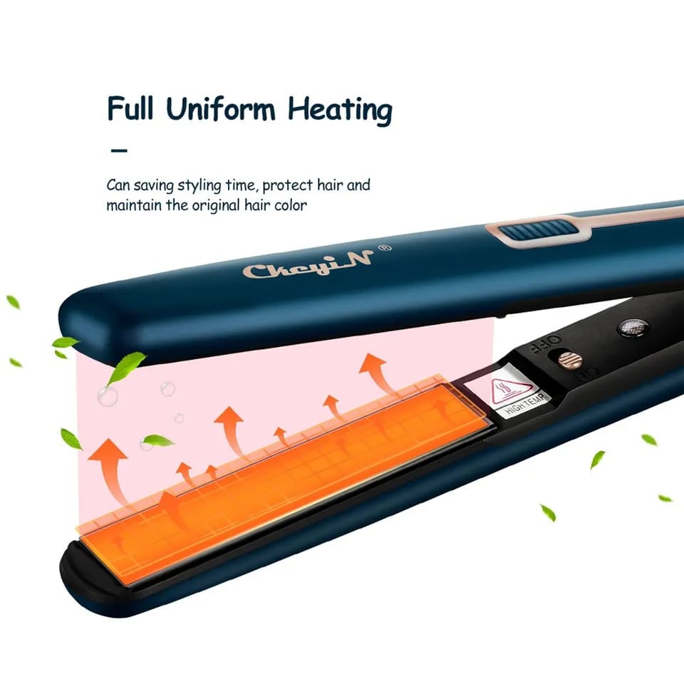 CkeyiN Hair Flat Iron 2 in 1 Hair Straightener and Curler Portable Straightening Iron Constant Temperature Hair Styler